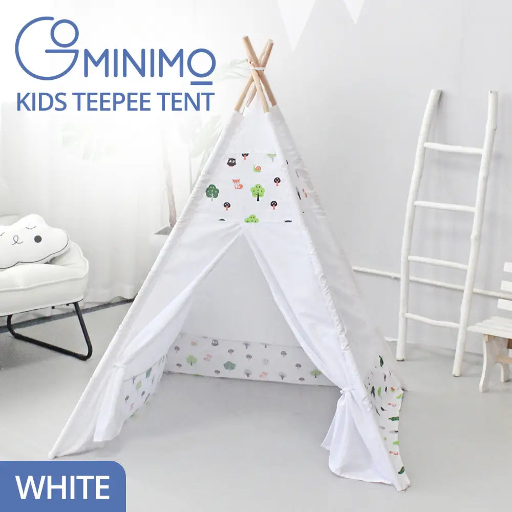 GOMINIMO Kids Teepee Tent with Side Window and Carry Case (White Forest) GO-KT-101-LK - Baby & Kids > Kid’s Furniture
