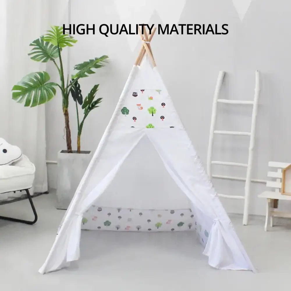 GOMINIMO Kids Teepee Tent with Side Window and Carry Case (White Forest) GO-KT-101-LK - Baby & Kids > Kid’s Furniture