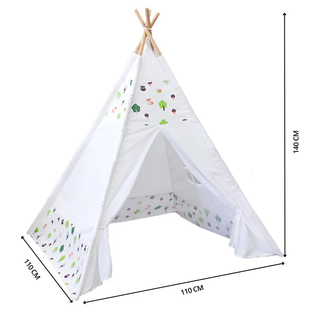 GOMINIMO Kids Teepee Tent with Side Window and Carry Case (White Forest) GO-KT-101-LK - Baby & Kids > Kid’s Furniture