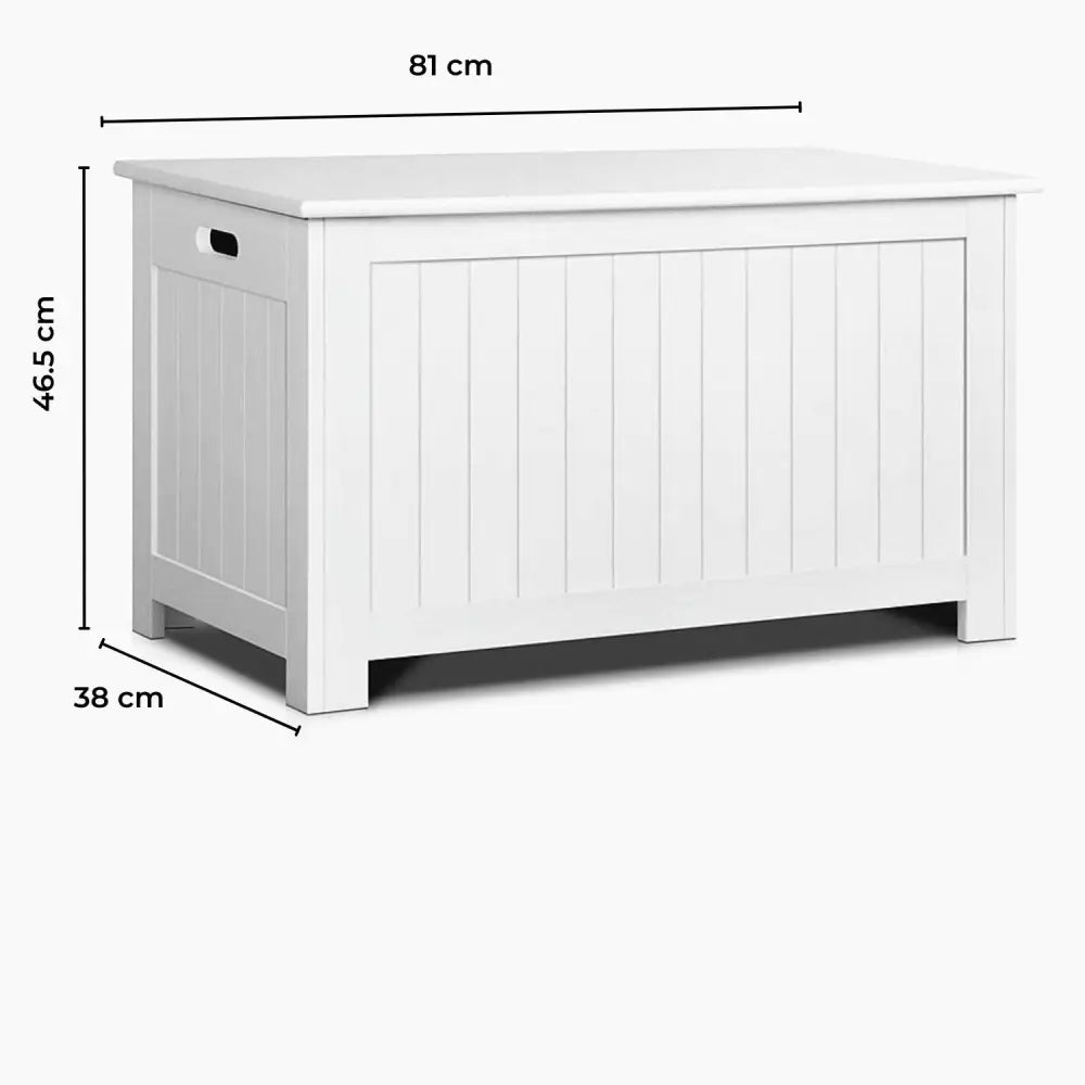 GOMINIMO Kids Toy Storage Box with Lid and Air Gap Handle (White) GO-SBO-100-LR - Baby & Kids > Kid’s Furniture