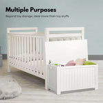 GOMINIMO Kids Toy Storage Box with Lid and Air Gap Handle (White) GO-SBO-100-LR - Baby & Kids > Kid’s Furniture