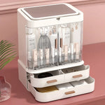 GOMINIMO LED Makeup Organizer with LED Makeup Mirror (White) - Health & Beauty > Makeup > Makeup Mirrors