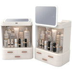 GOMINIMO LED Makeup Organizer with LED Makeup Mirror (White) - Health & Beauty > Makeup > Makeup Mirrors