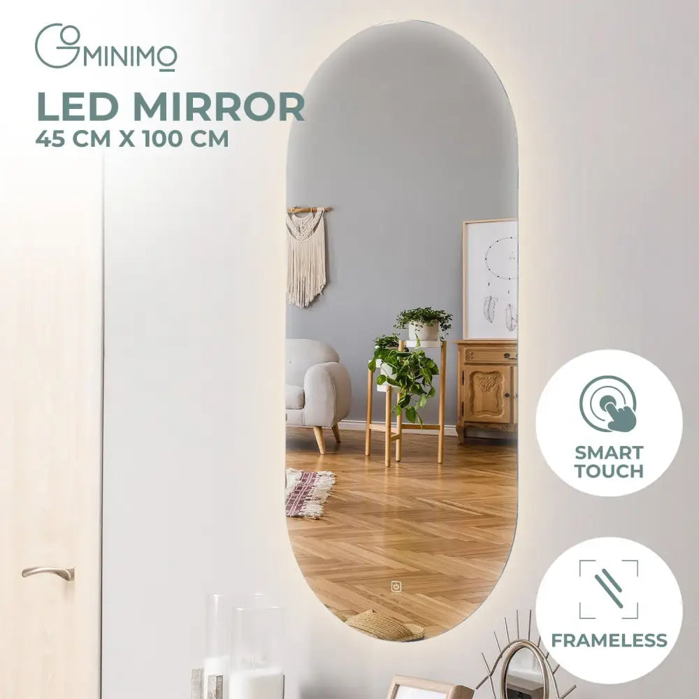 GOMINIMO LED Mirror 1000mm Oval - Home & Garden > Decor > Mirrors