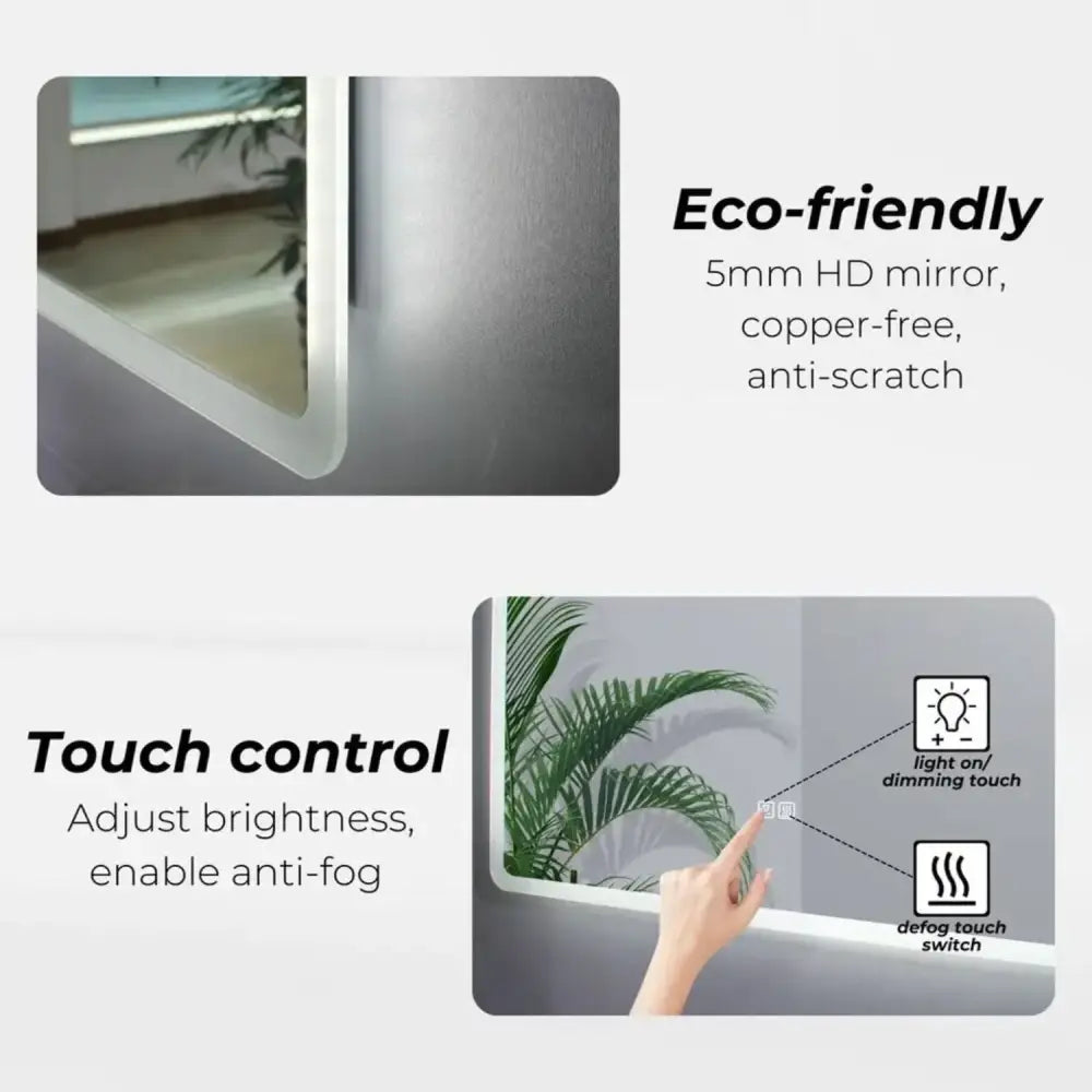 GOMINIMO LED MIrror 1000mm Rectangle GO-BM-100-JR - Home & Garden > Decor
