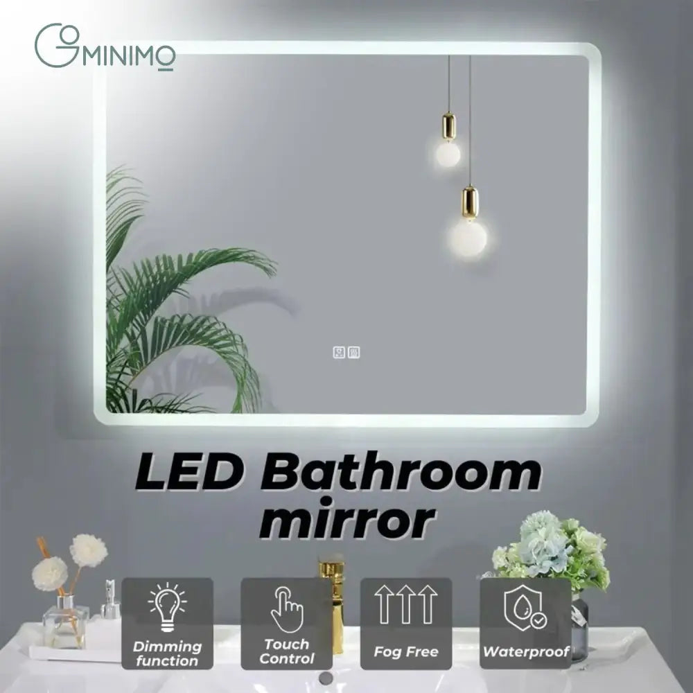 GOMINIMO LED MIrror 1000mm Rectangle GO-BM-100-JR - Home & Garden > Decor