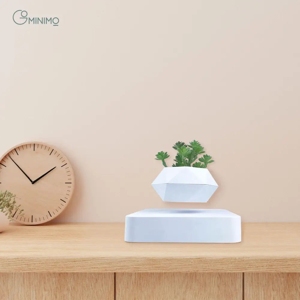 GOMINIMO Magnetic Levitating Plant Pot White GO-MLP-105-HCNT - Home & Garden > Decor