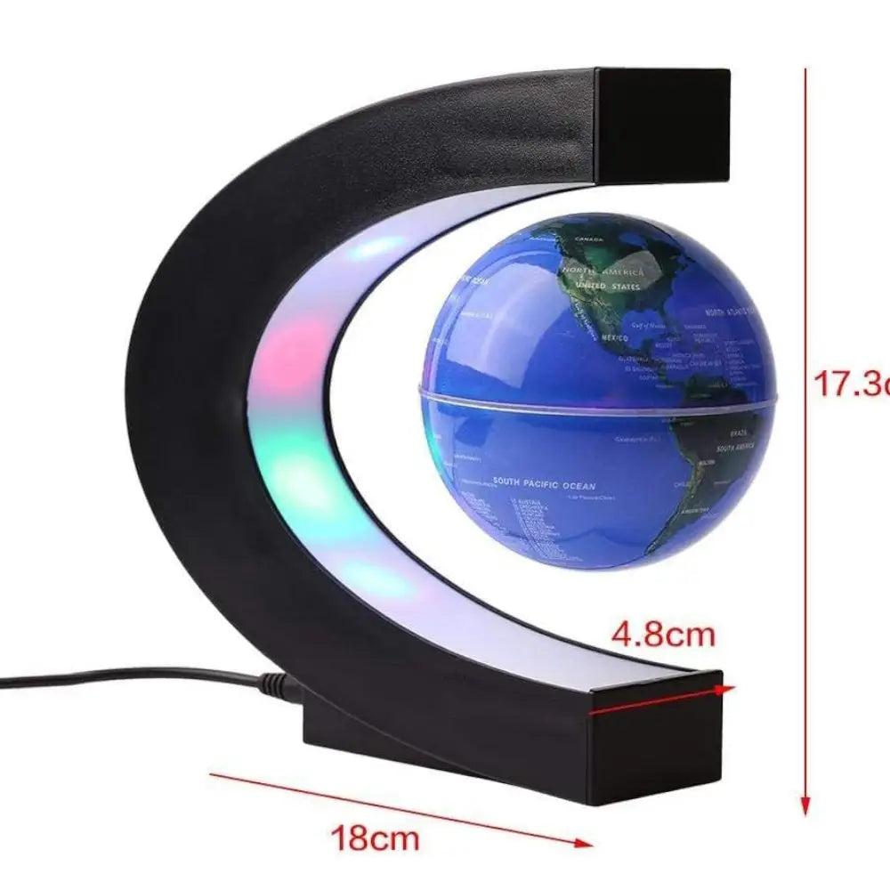 GOMINIMO Magnetic Levitation Floating Globe with LED Light (Blue) GO-MGL-100-DF - Home & Garden > Lighting