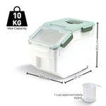GOMINIMO Multipurpose Food Storage Container with Lids and Cup for Pet Food or Rice Grains (Green) - Home & Garden >