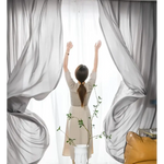 GOMINIMO Natural Linen Blended Curtains (Set of 2 W132cm x D243cm Light Grey) GO-CNB-107-MM - Home & Garden > Decor