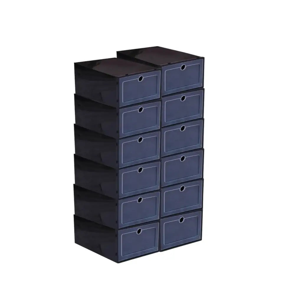 GOMINIMO Plastic Shoe Box 12 PCS Black - Home & Garden > Storage