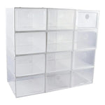 GOMINIMO Plastic Shoe Box 12 PCS Large Size (White) GO-SB-111-TD - Home & Garden > Storage