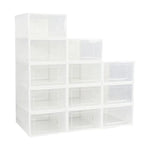 GOMINIMO Plastic Shoe Box 12PCS Medium Size Premium (White) GO-SB-109-TD - Home & Garden > Storage
