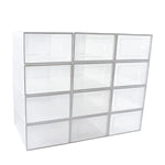 GOMINIMO Plastic Shoe Box 12PCS Medium Size (White) GO-SB-107-TD - Home & Garden > Storage