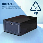 GOMINIMO Plastic Shoe Box 24 PCS Black GO-SB-105-QX - Home & Garden > Storage