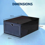 GOMINIMO Plastic Shoe Box 24 PCS Black GO-SB-105-QX - Home & Garden > Storage