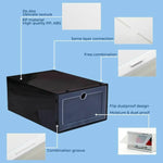 GOMINIMO Plastic Shoe Box 24 PCS Black GO-SB-105-QX - Home & Garden > Storage