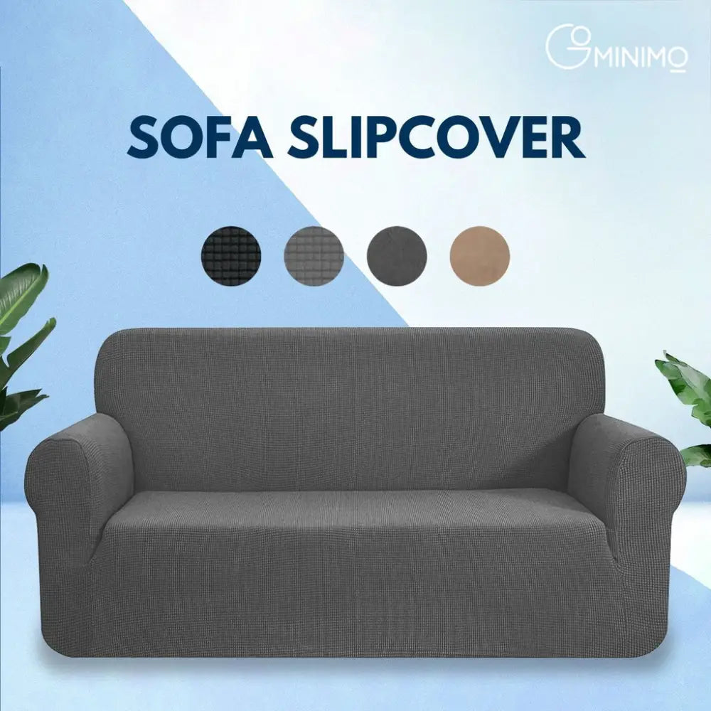 GOMINIMO Polyester Jacquard Sofa Cover 2 Seater (Grey) HM-SF-100-RD - Furniture > Sofas