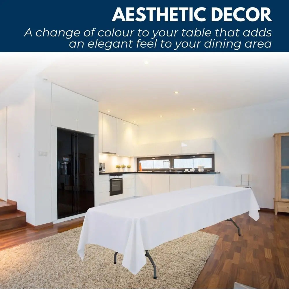 GOMINIMO Polyester Table Cloth 230cm (White) - Home & Garden > Shading > Umbrellas & Sunshades