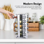 Gominimo Quadrate Rotating Spice Rack Organizer (20 Jars) with Label Sticker and Silicone Funnel - Home & Garden >