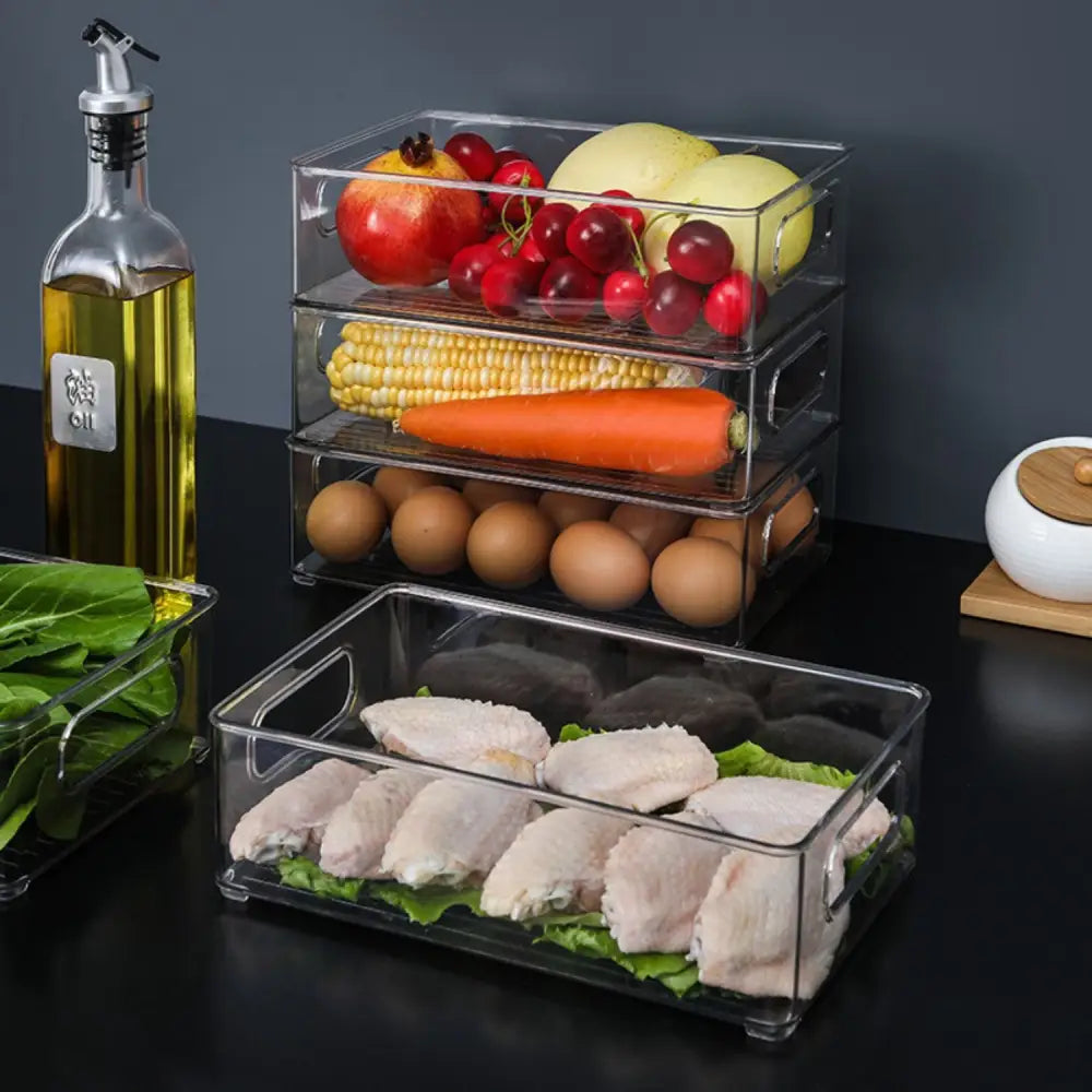 GOMINIMO Set of 8 Clear Fridge Food Storage Containers GO-FSC-101-HLL - Home & Garden > Storage