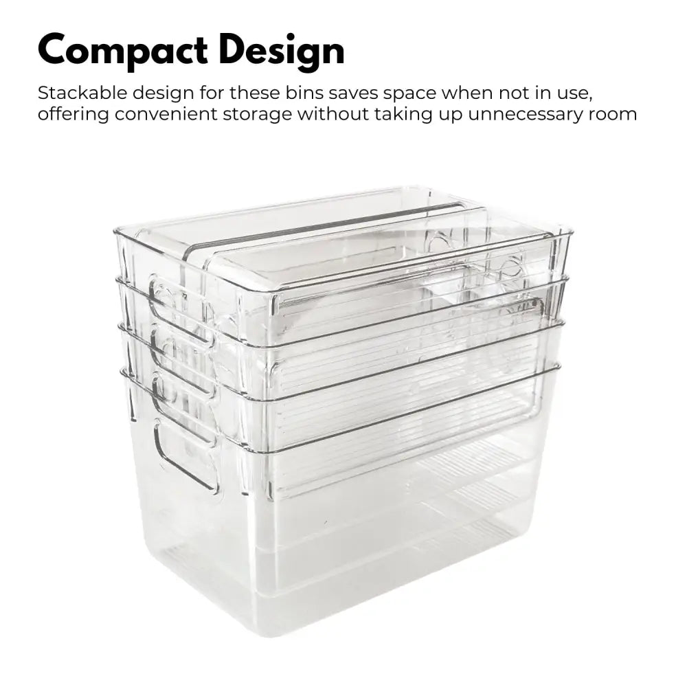 GOMINIMO Set of 8 Clear Fridge Food Storage Containers GO-FSC-101-HLL - Home & Garden > Storage
