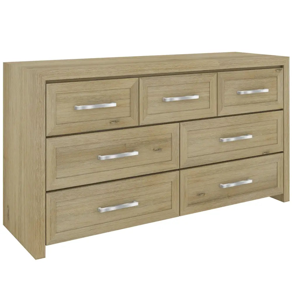 Gracelyn Dresser 7 Chest of Drawers Solid Wood Bedroom Storage - Smoke - Furniture > Bedroom