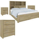 Gracelyn Tallboy 5 Chest of Drawers Solid Wood Bedroom Storage - Smoke - Furniture > Bedroom