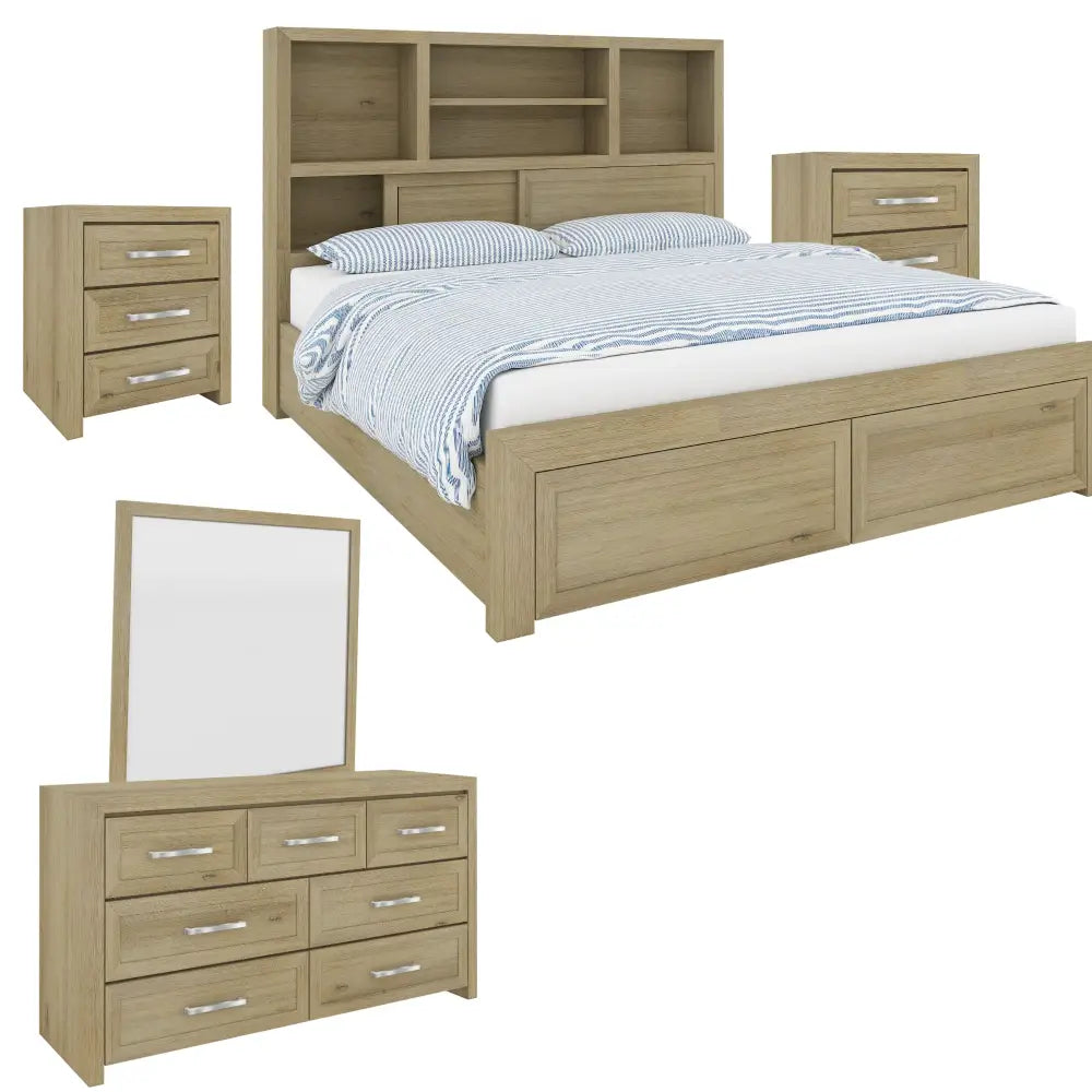 Gracelyn Tallboy 5 Chest of Drawers Solid Wood Bedroom Storage - Smoke - Furniture > Bedroom