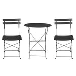 Gradeon 3PC Outdoor Bistro Set Steel Table and Chairs Patio Furniture Black - Furniture > Outdoor