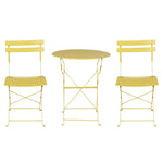 Gradeon 3PC Outdoor Bistro Set Steel Table and Chairs Patio Furniture Yellow - Furniture > Outdoor