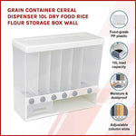 Grain Container Cereal Dispenser 10L Dry Food Rice Flour Storage Box Wall - Home & Garden > Storage