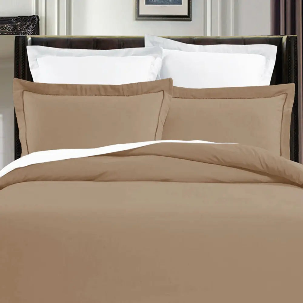 Grand Aterlier Pima Cotton Khaki Quilt Cover Set King - Home & Garden > Bedding > Duvet Covers