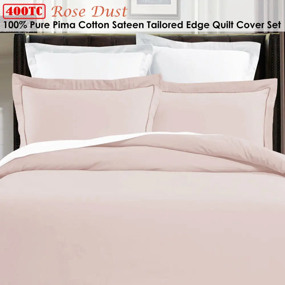 Grand Aterlier Pima Cotton Rose Dust Quilt Cover Set King - Home & Garden > Bedding > Duvet Covers
