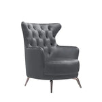 Grand Tufted Lounge - Dark Grey Velvet - Silver Legs - Furniture > Sofas