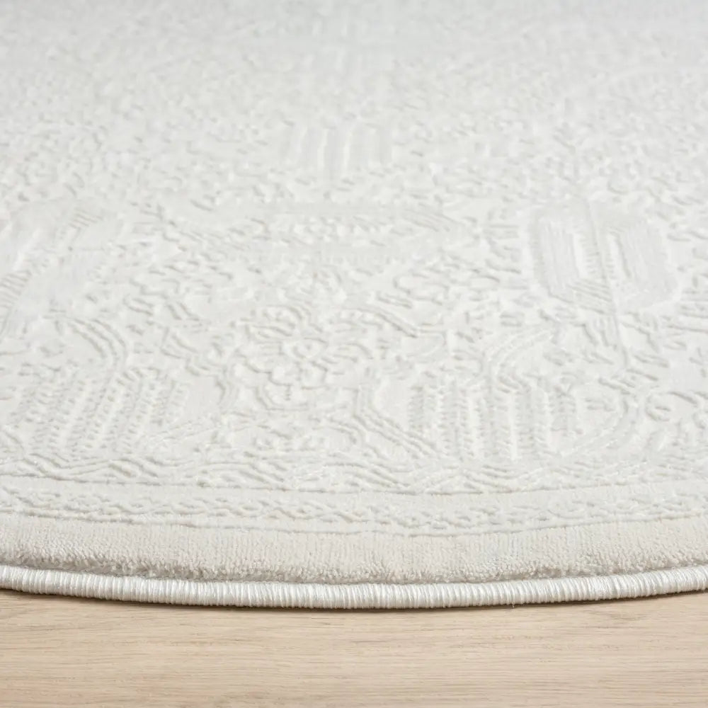 Grande Jacquard Rug - Ivory - 160x160 - Home & Garden > Rugs