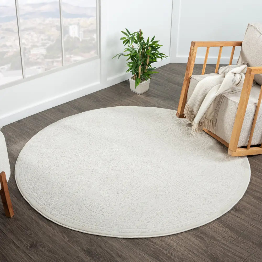 Grande Jacquard Rug - Ivory - 160x230 - Home & Garden > Rugs