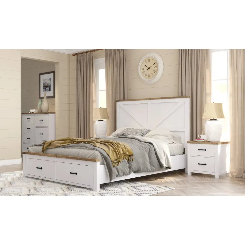 Grandy Dresser Mirror Vanity Dressing Table Solid Wood Frame - White Brown - Furniture > Living Room