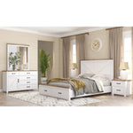 Grandy Dresser Mirror Vanity Dressing Table Solid Wood Frame - White Brown - Furniture > Living Room