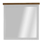 Grandy Dresser Mirror Vanity Dressing Table Solid Wood Frame - White Brown - Furniture > Living Room