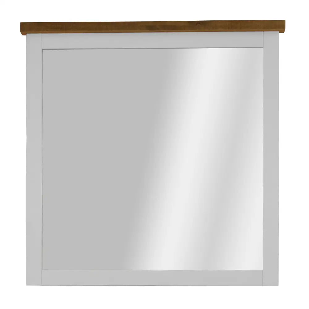 Grandy Dresser Mirror Vanity Dressing Table Solid Wood Frame - White Brown - Furniture > Living Room