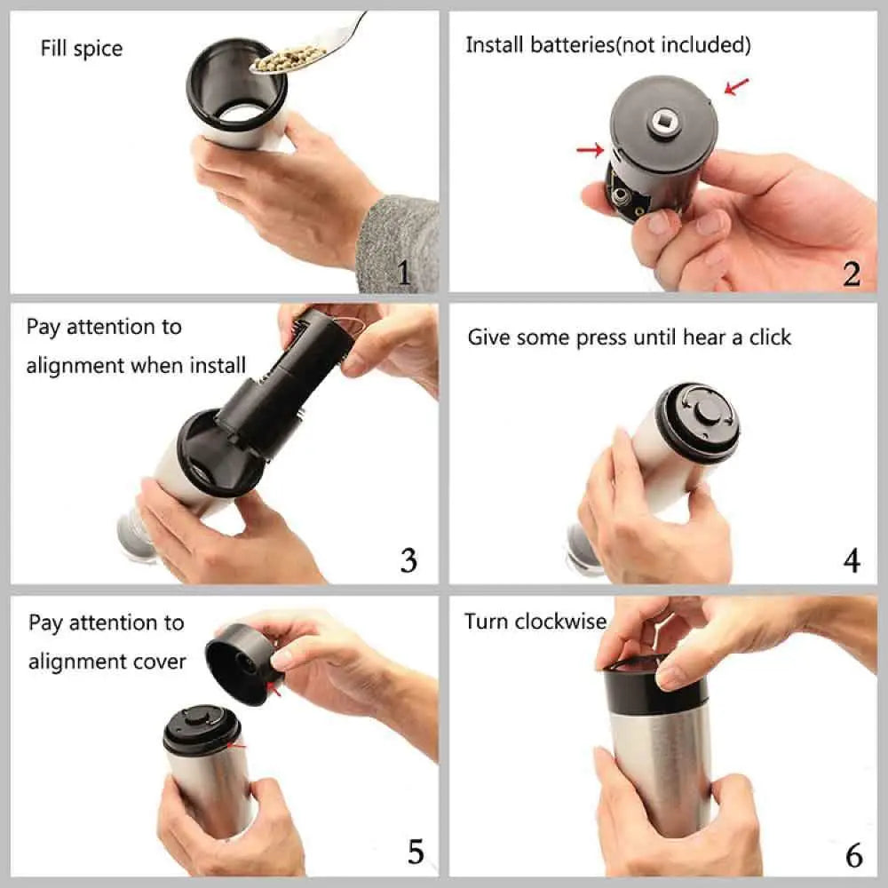 Gravity Salt or Pepper Grinder - Automatic Twist Grind Shakers Mills Electric - Home & Garden > Kitchenware