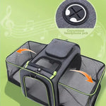 Gray Blue Foldable Portable Pet Carrier Bag - Large Capacity Travel Backpack for Cats and Small Dogs Expandable Car Pet