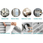 Gray gradient Absorbent Striped Bathroom Rug - Non-Slip Bath Mat for Bathroom Toilet & Shower Room Entrance 60x90cm