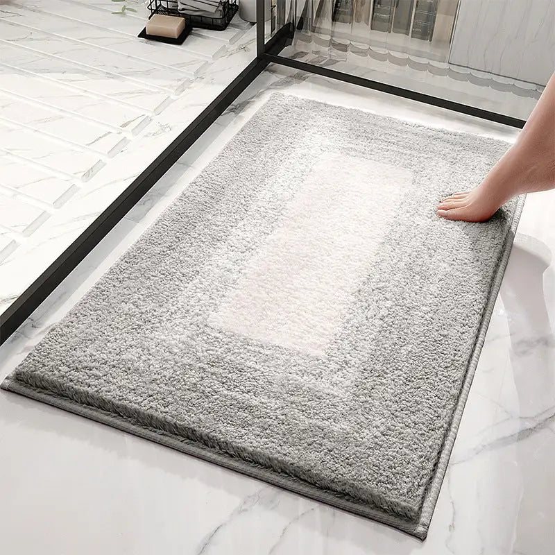 Gray gradient Absorbent Striped Bathroom Rug - Non-Slip Bath Mat for Bathroom Toilet & Shower Room Entrance 60x90cm