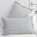 Gray petals Snap-On Cotton Gauze Pillowcase Set - Full Coverage Non-Slip Easy Closure (One pair without pillow core)
