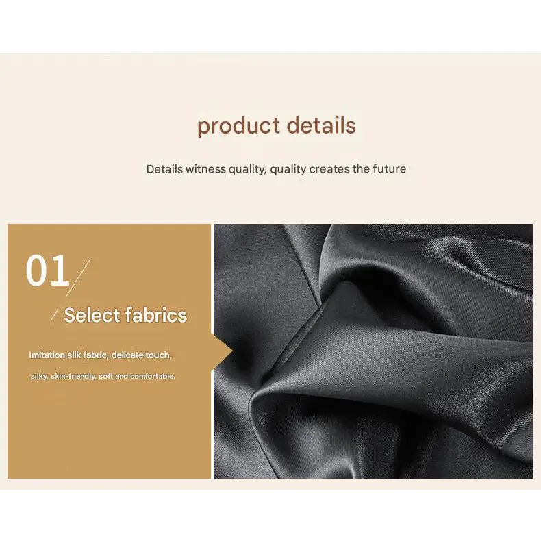 Gray Silky Satin Pillowcase Pair - Smooth for Hair & Skin Elastic Fitted (46x70 + 16cm) - Home & Garden > Bedding >