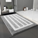 Gray Stripes Absorbent Striped Bathroom Rug - Non-Slip Bath Mat for Bathroom Toilet & Shower Room Entrance 60x90cm