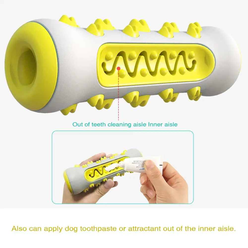 Green Dog Squeaky Toys For Aggressive Chewers Tough Toothbrush Dog Chew Toy Nearly Indestructible Rubber Toys For Pet