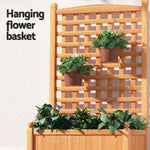 Green Fingers 2X Garden Bed Wooden 64x35x115cm Planter Raised Box Container Trellis - Home & Garden > Garden Beds >